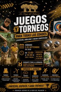 FIESTAS LA PALOMA 2026-LA RAYA DEL PALANCAR Torneos y juegos